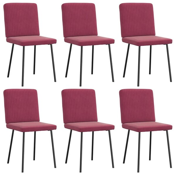 vidaXL Chaises à manger lot de 6 rouge bordeaux velours
