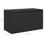 Banc banquette d'entrée 80 x 40 x 45 cm noir aggloméré 02_0010999