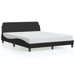 vidaXL Cadre de lit Dover noir 152x203 cm similicuir