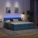 VidaXL Cadre de lit ottoman avec matelas bleu foncé 160x200 cm velours