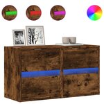 vidaXL Meubles TV muraux et lumières LED 2 Pièces chêne fumé 41x31x45 cm