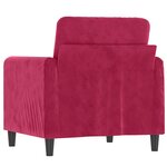 vidaXL Fauteuil Rouge bordeaux 60 cm Velours