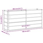 vidaXL Jardinière Anthracite 160 x 40 x 75 cm Acier