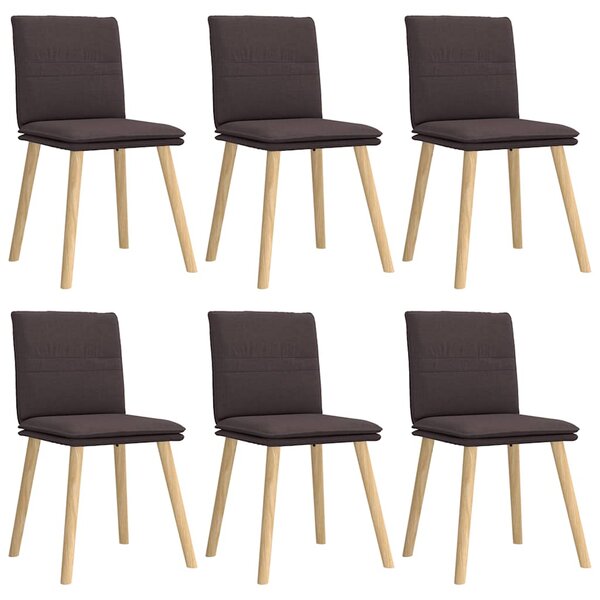vidaXL Chaises à manger lot de 6 marron foncé tissu