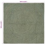 vidaXL Tapis de surface Vert olive 160 x 160 cm Jute