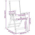 vidaXL Chaises pliables de jardin lot de 4 bois d'acacia et textilène