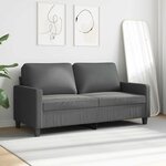 vidaXL Canapé à 2 places Gris foncé 140 cm Tissu