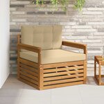 vidaXL Canapé d’extérieur Bois d'acacia massif et polyester