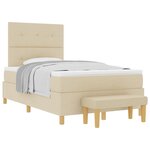 vidaXL Lit à ressorts avec tête de lit Crème 190 x 120 cm tissu