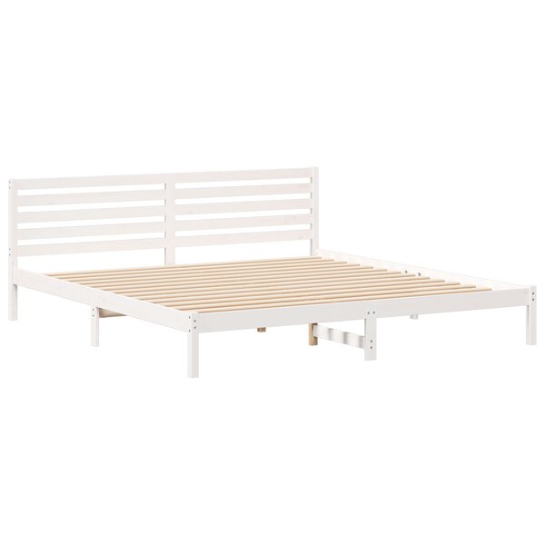 vidaXL Cadre de lit Blanc 200 x 210 cm Bois massif en pin