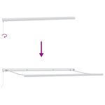 vidaXL Auvent Rétractable Vert et blanc 500 ×300 cm Tissu et Métal
