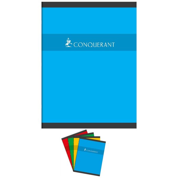 Cahier Piqué 24 x 32 cm 96 Pages 70g petits carreaux Coloris Aléatoire CONQUÉRANT