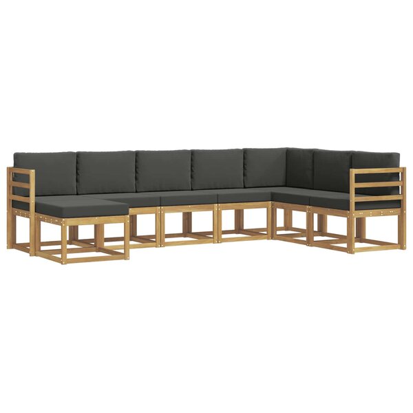 vidaXL Ensemble de canapés d'extérieur 8 pc Blanc et anthracite
