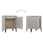 vidaXL Table de chevet avec pieds en métal gris béton 40x30x50 cm