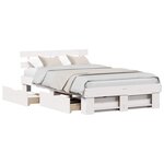 vidaXL Cadre de lit avec tête de lit Blanc 120 x 190 cm Pin massif