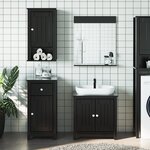vidaXL Meubles de salle de bain 4 Pièces BERG noir bois de pin massif