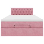 vidaXL Cadre de lit ottoman avec matelas rose 120x200 cm velours