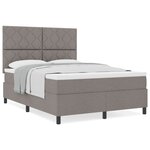 vidaXL Lit Box Spring avec Matelas Taupe 140x190 cm Tissu