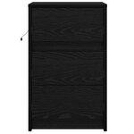 vidaXL Table de chevet avec lumières LED Chêne noir Bois d'ingénierie
