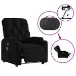 vidaXL Fauteuil de massage inclinable électrique Noir Tissu