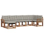 vidaXL Ensemble de canapés d'extérieur 7 pc Gris Naturel et Clair