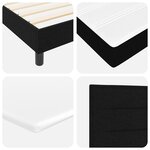vidaXL Lit à ressorts avec matelas et LED Noir 140x190 cm Tissu