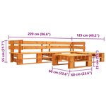 vidaXL Canapés de jardin palette 4 Pièces Bois Marron miel