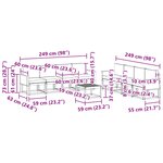 vidaXL Ensemble de canapés d'extérieur 9 pc Naturel et gris clair