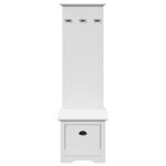 vidaXL Armoire de couloir avec crochets BODO blanc 50x40x157 cm