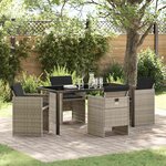 vidaXL Ensemble de salle à manger pour jardin Pliant 5 Pièces Gris clair