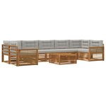 vidaXL Ensemble de canapés d'extérieur 8 pc Naturel et gris clair