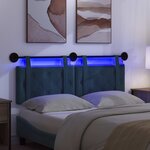 vidaXL Tête de lit suspendue Avec lumière LED Bleu Velours