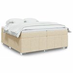 vidaXL Sommier à lattes de lit avec matelas Crème 200x200 cm Tissu
