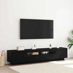 vidaXL Meuble TV 2 Pièces Noir 200 x 35 x 40 cm Bois d'ingénierie