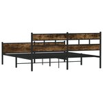 vidaXL Cadre de lit en métal sans matelas chêne fumé 193x203 cm