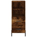 vidaXL Buffet haut Chêne fumé 34 5x34x180 cm Bois d'ingénierie