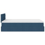vidaXL Cadre de lit ottoman avec matelas bleu 120x190 cm tissu
