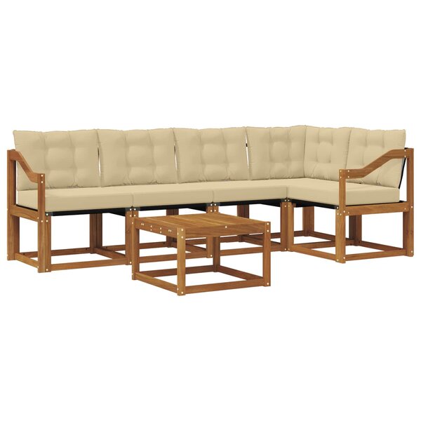 vidaXL Ensemble de canapés d'extérieur 6 pc Naturel et Beige