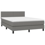 vidaXL Sommier à lattes de lit et matelas et LED Gris foncé 140x190 cm
