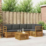 vidaXL Ensemble de canapés d'extérieur 6 pc Naturel et Anthracite