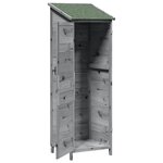vidaXL Abri de jardin Gris 59 5 x 56 x 176 5 cm Bois d'ingénierie