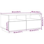 vidaXL Table basse avec lumières LED chêne marron 90x49x40 cm