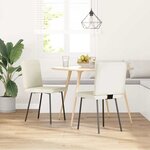 vidaXL Chaises à manger lot de 2 Crème Velours
