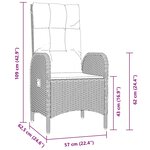 vidaXL Ensemble de salle à manger pour jardin 7 Pièces Gris Poly rotin