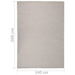vidaXL Tapis à tissage plat d'extérieur 140x200 cm gris clair