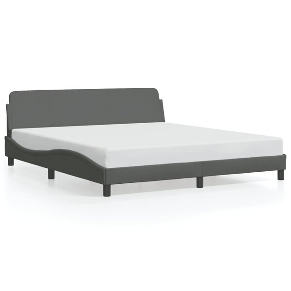 vidaXL Cadre de lit Dover gris foncé 180x200 cm tissu