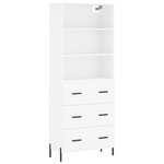 vidaXL Buffet haut Blanc 69 5x34x180 cm Bois d'ingénierie