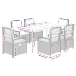 vidaXL Ensemble à manger de jardin et coussins 7 Pièces gris rotin