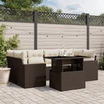 vidaXL Salon de jardin avec coussins 7 Pièces marron résine tressée