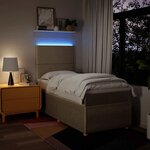 vidaXL Sommier à lattes de lit avec matelas Crème 100x200 cm Tissu